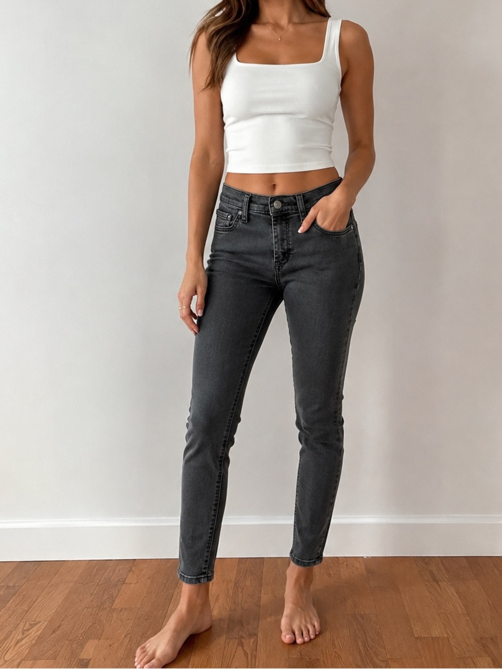 Banana Republic Faded Black Skinny Jeans